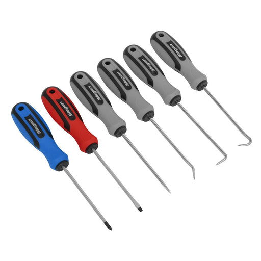 Siegen 6pc Mini Pick and Screwdriver Set Cotter Pin O-Ring Seal Remover PH0 SL3 Siegen  - Dynamic Drive