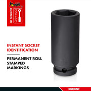 Teng Tools 1/2" Deep Impact Socket ANSI Metric 16mm Teng Tools - Dynamic Drive