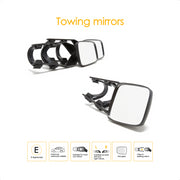 2x Caravan Towing Mirrors Car Van Wing Mirrors Extension Mirror Pair Flat Glass Ring Automotove  - Dynamic Drive