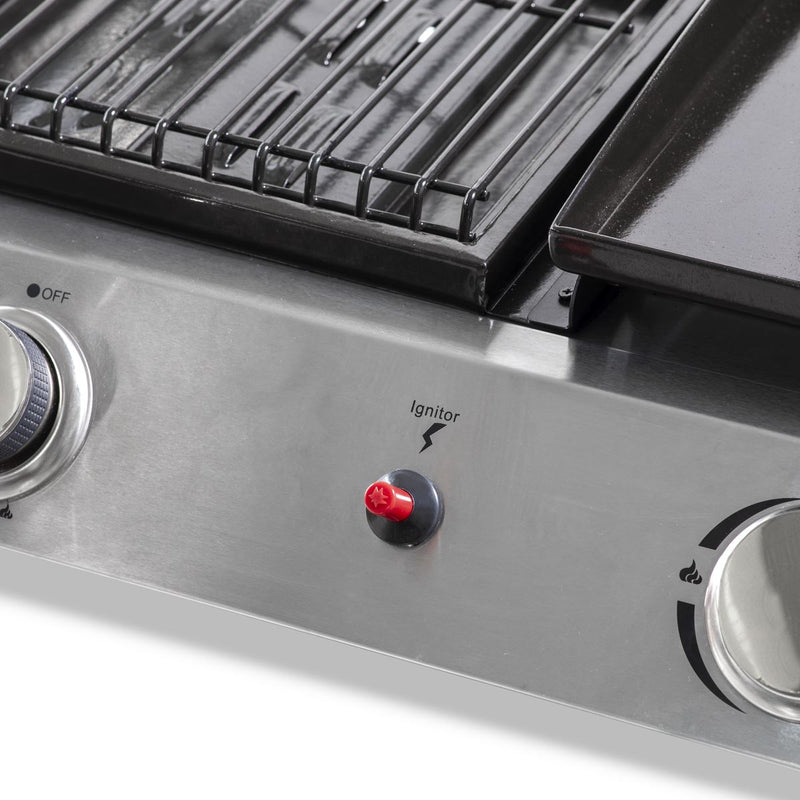 Dellonda 3 Burner Stainless Steel Portable Gas Plancha/Grill 8.5kW Dellonda - Dynamic Drive