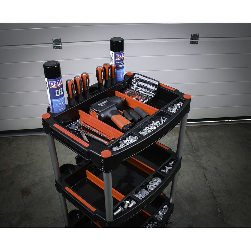 Sealey Workshop Trolley 3-Level Composite with Parts Storage CX313 Sealey - Dynamic Drive