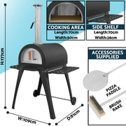 Dellonda Outdoor Wood-Fired Pizza Oven & Smoker Dellonda  - Dynamic Drive