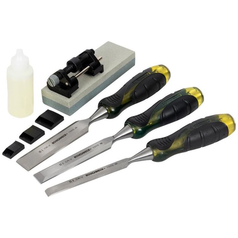 Roughneck Bevel Edge Chisel & Sharpening Kit, 6 piece Roughneck - Dynamic Drive