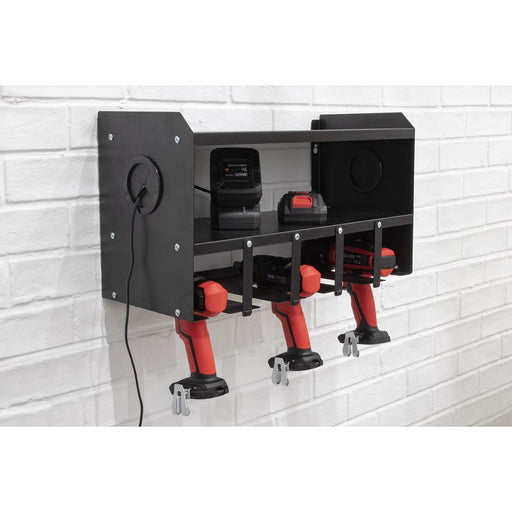 Sealey Power Tool Storage Rack PTSR5 Wall Mounted Store upto 5 Tools Sealey  - Dynamic Drive