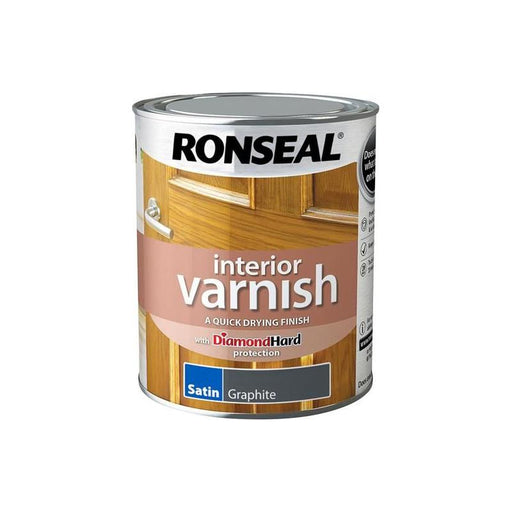 Ronseal Interior Varnish Quick Dry Satin Graphite 750ml Ronseal - Dynamic Drive