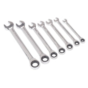 Sealey Combination Ratchet Spanner Set 7pc Metric AK63907 Sealey - Dynamic Drive