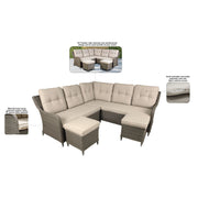 Dellonda Chester Rattan Wicker Outdoor 5-Seater Corner Sofa Set 4pc Dellonda - Dynamic Drive