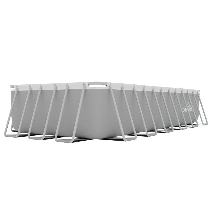 Dellonda Steel Frame Rectangular Swimming Pool - Step Ladder & Filter Pump 25ft Dellonda - Dynamic Drive
