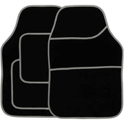 Streetwize Standard Universal Mat Set - Velour - Black/Silver Binding - 4 Piece Streetwize  - Dynamic Drive