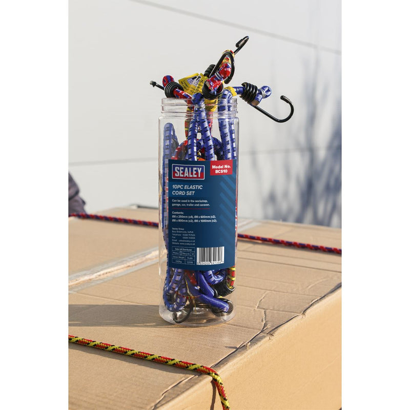 Sealey Elastic Cord Set 10pc BCS10 Sealey - Dynamic Drive