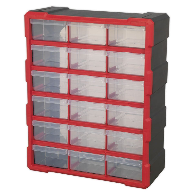 Sealey Cabinet Box 18 Drawer Red/Black APDC18R Sealey - Dynamic Drive