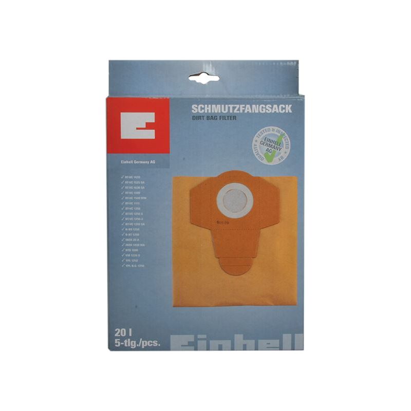 Einhell Dust Bags For Vacuums Pack of 5 Einhell - Dynamic Drive