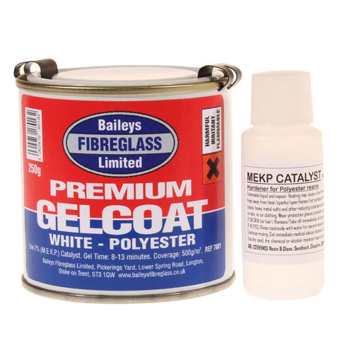 Baileys Fibreglass Gelcoat Brilliant White 250g for Smooth, Glossy Finish Baileys - Dynamic Drive