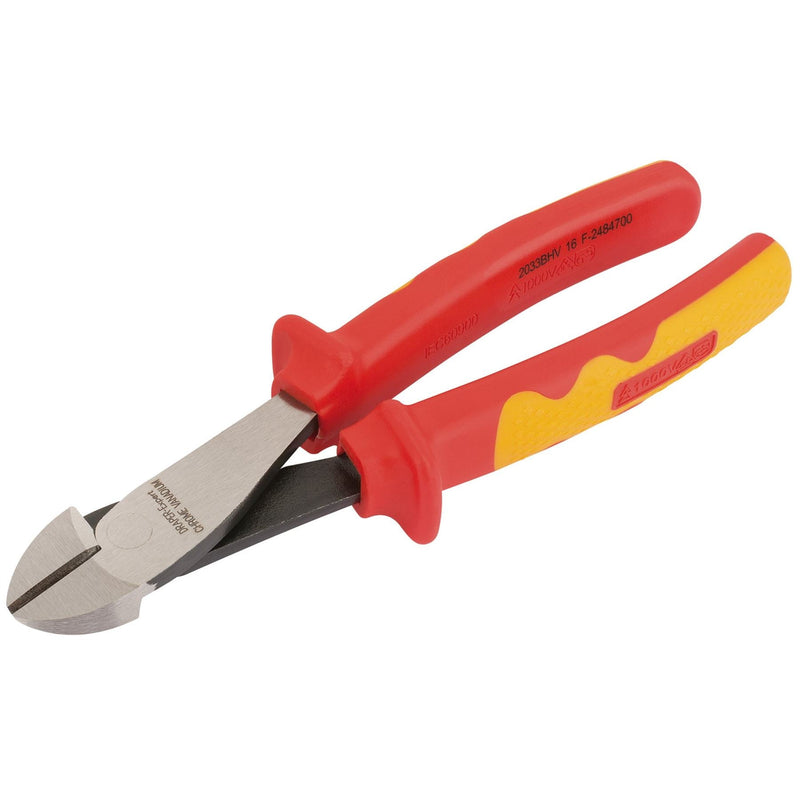 Draper VDE Approved Fully Insulated High Leverage Diagonal Side Cutter, 200mm Draper - Dynamic Drive