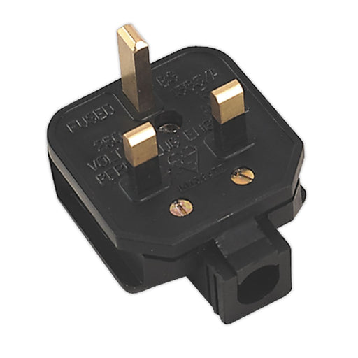 Sealey Black 13A heavy-Duty Plug PL/13/3S Sealey - Dynamic Drive