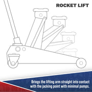 Viking Low Profile Professional Long Reach Trolley Jack with Rocket Lift 2 Tonne Viking - Dynamic Drive