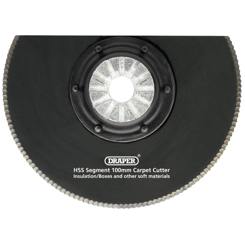 Draper HSS Segment Carpet Cutter, 100mm Diameter 26809 Draper - Dynamic Drive
