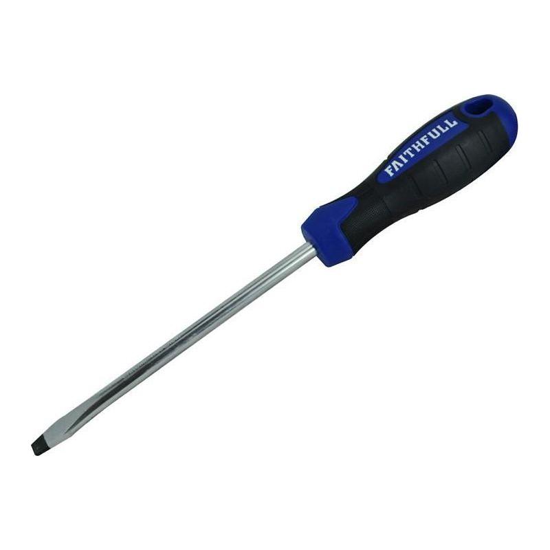 Faithfull Soft Grip Screwdriver Flared Slotted Tip 6.5 x 125mm Faithfull - Dynamic Drive