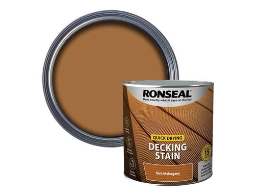 Ronseal Quick Drying Decking Stain Rich Mahogany 2.5 litre Ronseal - Dynamic Drive
