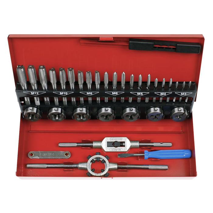 Sealey Metric Tap & Die Set Split Dies 32pc AK3015 Sealey - Dynamic Drive