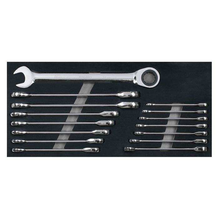 Sealey Combination Ratchet Spanner Set 15pc Metric S01247 Sealey - Dynamic Drive