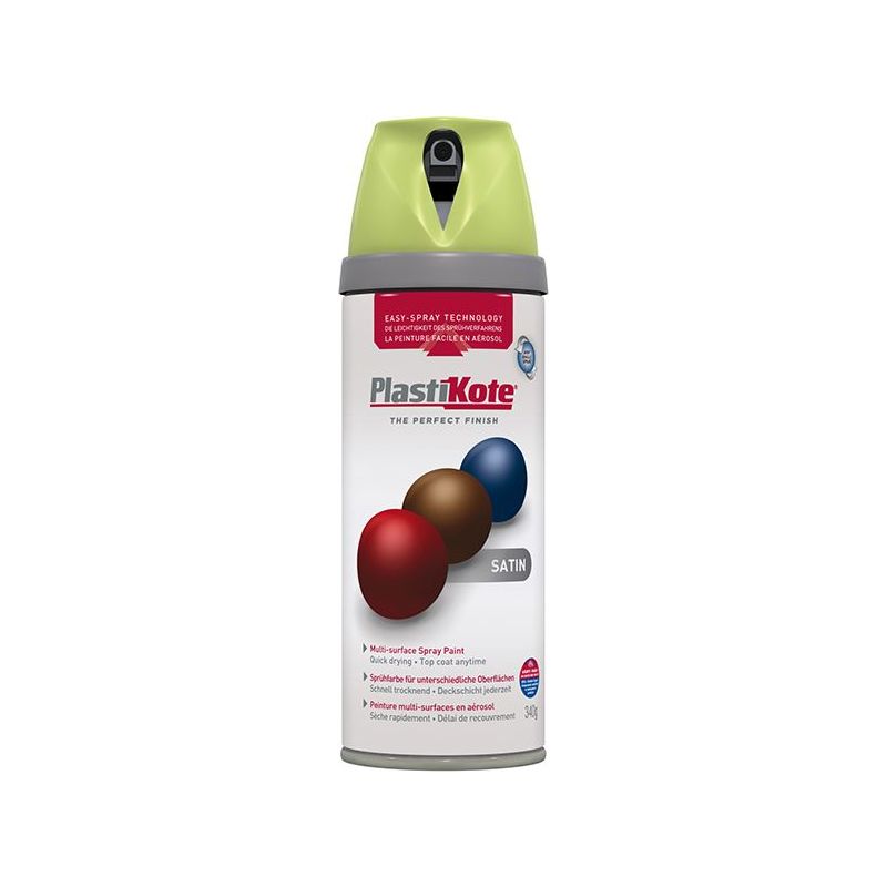 Plastikote Twist & Spray Satin Pistachio 400ml PlastiKote - Dynamic Drive