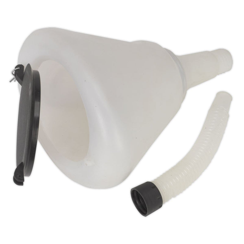 Sealey Funnel with Closing Lid200mm F99200 Sealey - Dynamic Drive