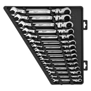 Milwaukee MAX BITE metric flexible head ratcheting combination spanner 15 set Milwaukee - Dynamic Drive