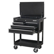 Sealey Heavy-Duty Mobile Tool & Parts Trolley with 4 Drawers & Lockable Top Blac Sealey - Dynamic Drive