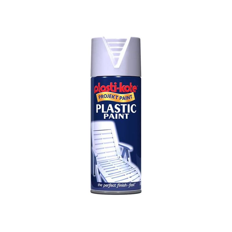 Plastikote Plastic Paint Spray White Gloss 400ml PlastiKote - Dynamic Drive