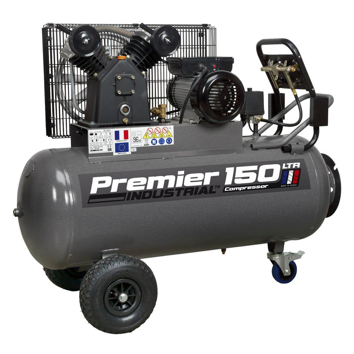 Sealey Air Compressor 150L Belt Drive 3hp with Front Control Panel SAC3153B Sealey - Dynamic Drive
