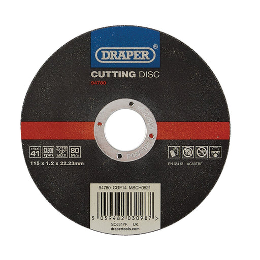 Draper Multi-Purpose Cutting Disc, 115 x 1.2 x 22.23mm 94780 Draper - Dynamic Drive