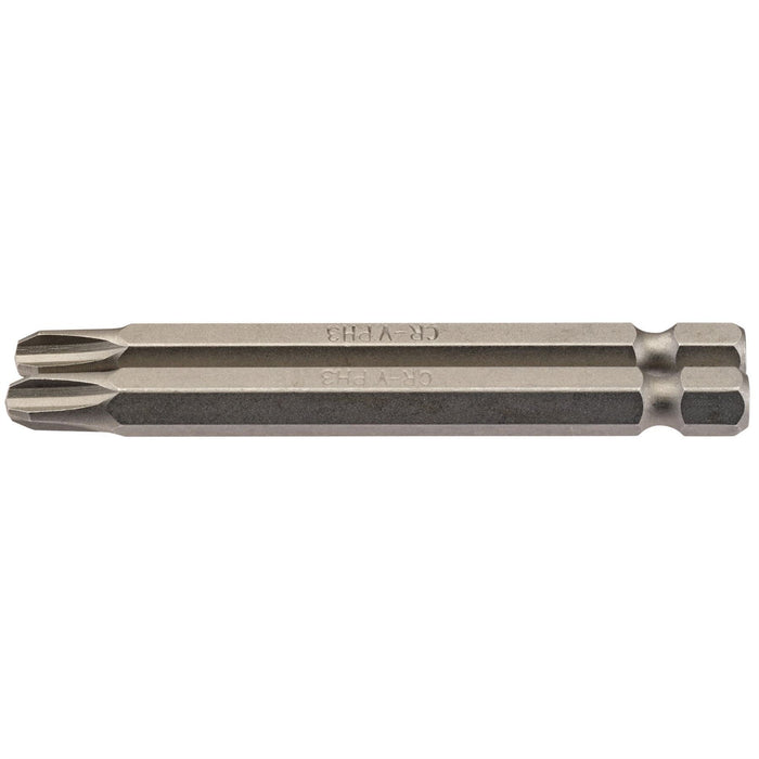 Draper Cross Slot Insert Bit, 1/4" Hex, 75mm Long, No.3 (Pack of 2) 64316 Draper - Dynamic Drive