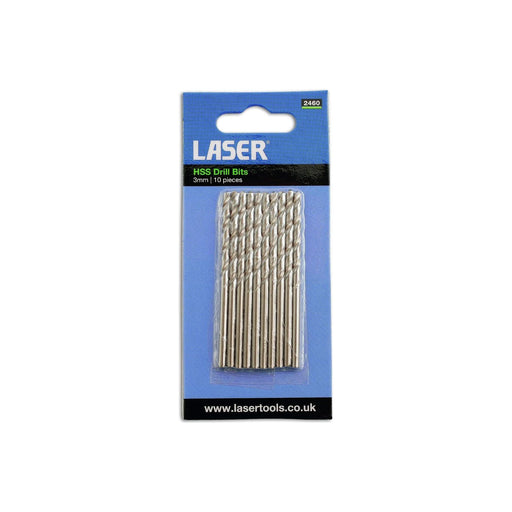 Laser HSS Drill Bits 3mm 10pc 2460 Laser - Dynamic Drive