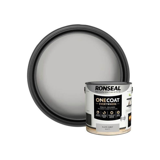 Ronseal One Coat Everywhere Interior Slate Grey Matt 2.5 litre Ronseal - Dynamic Drive