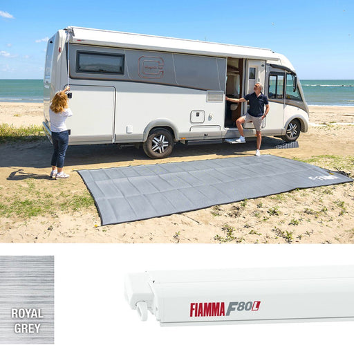Fiamma F80L 600 Awning Polar White Royal Grey Fiamma - Dynamic Drive