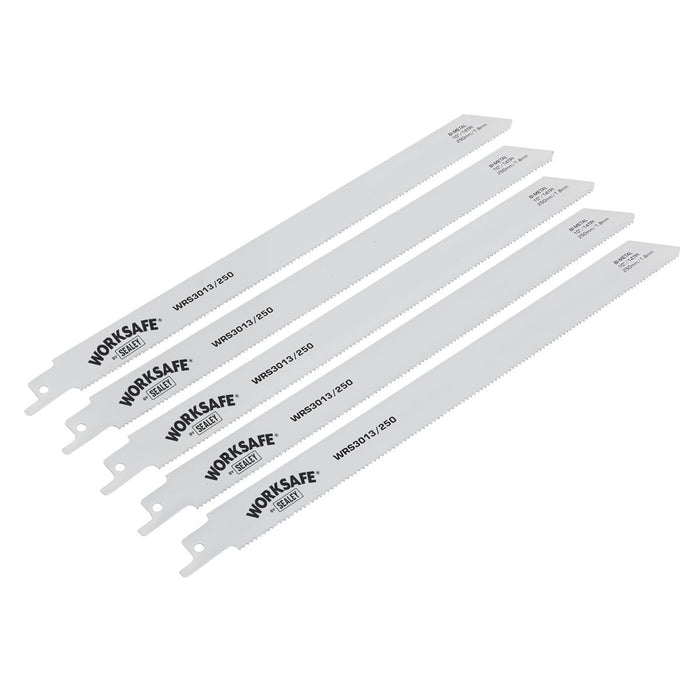 Sealey Reciprocating Saw Blade 250mm 14tpi Pack of 5 WRS3013/250 Sealey - Dynamic Drive