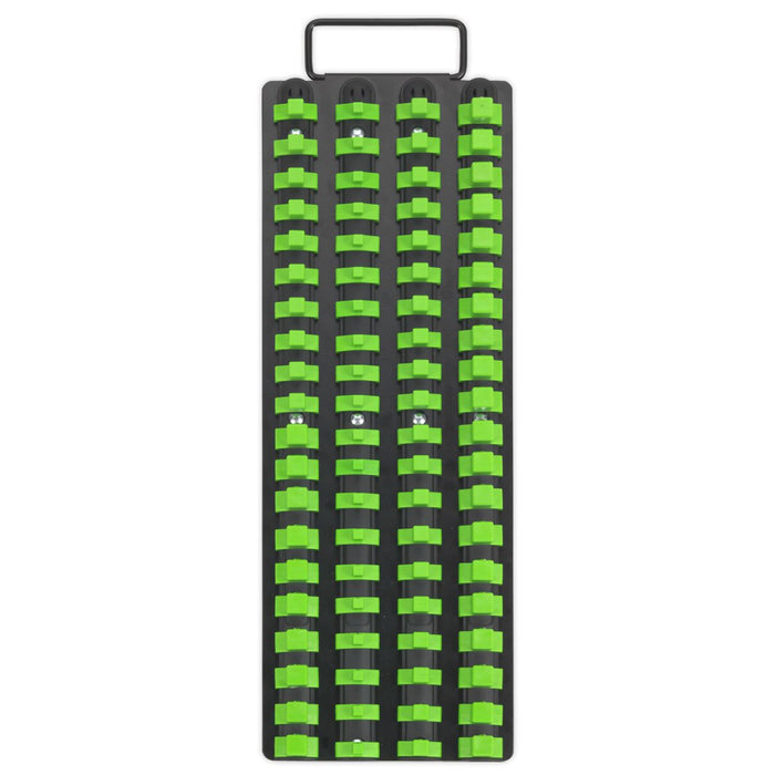 Sealey Socket Rail Tray 1/4" 3/8" & 1/2"Sq Drive Hi-Vis Green AK27051HV Sealey - Dynamic Drive