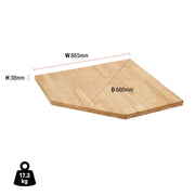 Draper BUNKER Modular Hardwood Worktop for Corner Cabinet, 865mm 33210 Draper - Dynamic Drive