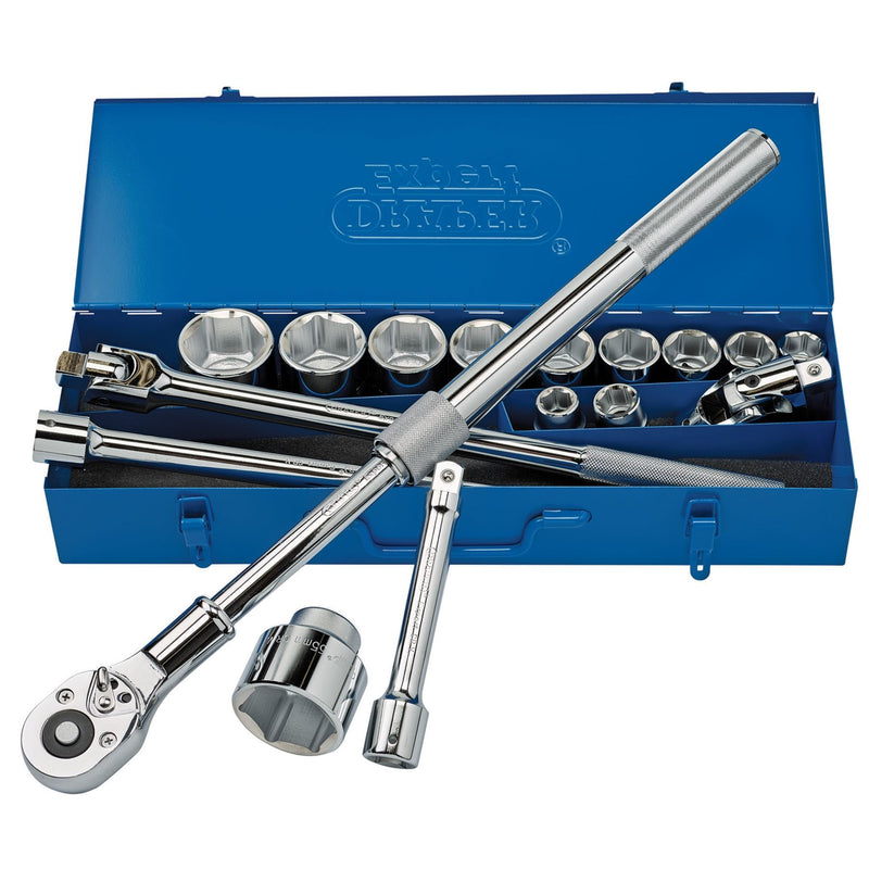 Draper Metric Socket Set in Metal Case, 3/4" Sq. Dr. (17 Piece) 16486 Draper - Dynamic Drive