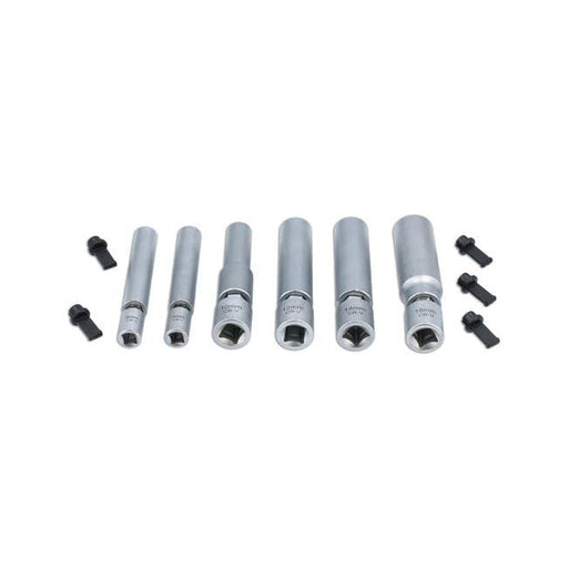 Laser Swivel Spark & Glow Plug Socket Set 1/4"D, 3/8"D 6pc 8066 Laser - Dynamic Drive