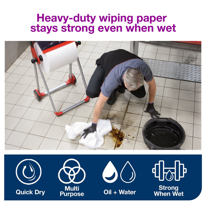 Tork 2 Ply Premium Heavy Duty Wiping Paper - White - 2 x 170m Combi Rolls Tork  - Dynamic Drive