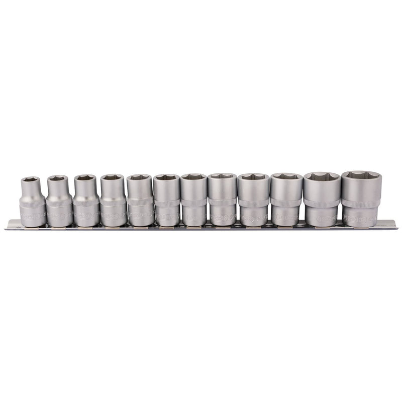 Draper Socket Set on Metal Rail, 1/2" Sq. Dr. (12 Piece) 16402 Draper - Dynamic Drive