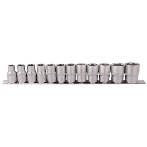 Draper Socket Set on Metal Rail, 1/2" Sq. Dr. (12 Piece) 16402 Draper - Dynamic Drive