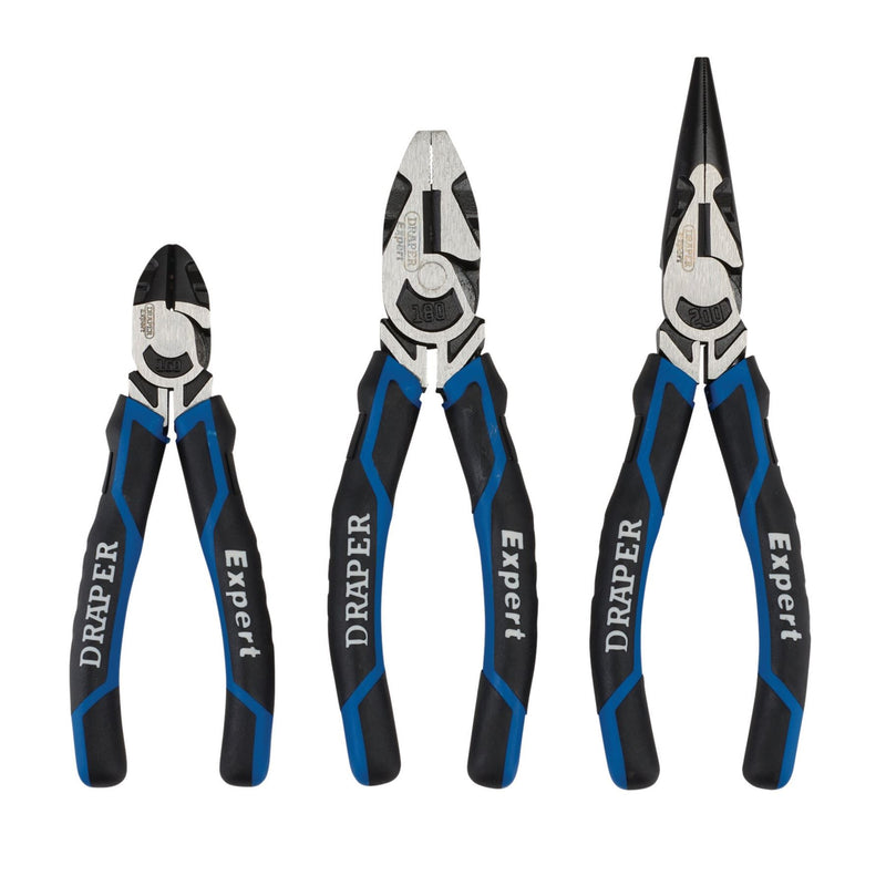 Draper High Leverage Plier Set, Blue (3 Piece) 28033 Draper - Dynamic Drive