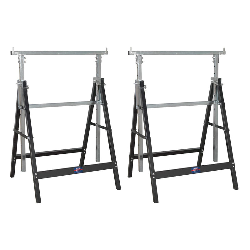Sealey Fold Down Telescopic Trestle 200kg Capacity - Pair FDT32 Sealey - Dynamic Drive