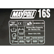 New Maypole MP716 12A Metal Battery Charger 12/24V Fast/Boost Mode Robust Steel Maypole  - Dynamic Drive