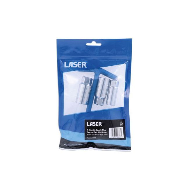 Laser T-Handle Spark Plug Socket Set 3/8"D 4pc 8373 Laser - Dynamic Drive
