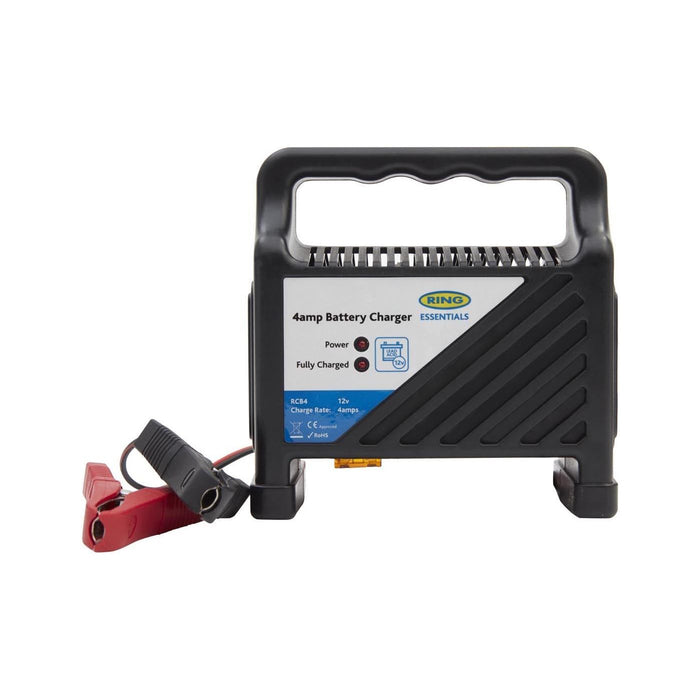 Ring RCB4 Essentials Battery Charger, 12 V, 4 A,Black Ring Automotive - Dynamic Drive