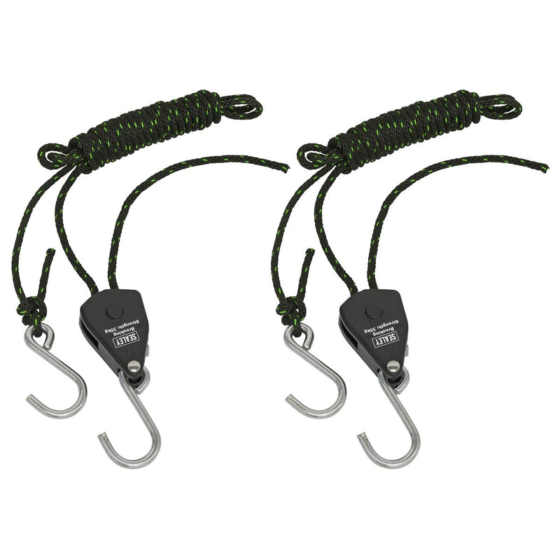 Sealey Parts Hanger/Tie Down Ratchet with S-Shaped Hooks 2m - Pack of 2 VS0118 Sealey - Dynamic Drive
